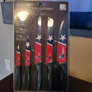NWT NFL NEW ENGLAND PATRIOTS SET OF 5 CHEF KNIVES
